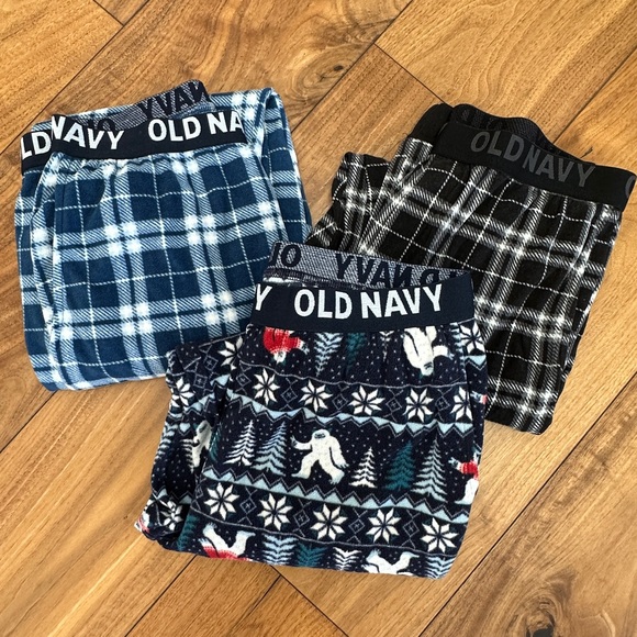Old Navy Boys' XL (14-16) Fleece Pajama Pants with Pockets (set of 3) - Picture 1 of 5